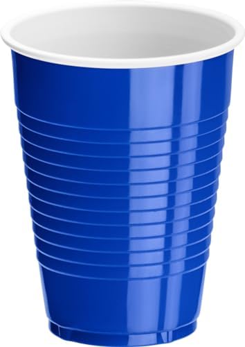 DecorRack 20 Party Cups 12 oz Disposable Plastic Cups for Birthday Party Bachelorette Camping Indoor Outdoor Events Beverage Drinking Cups (Blue, 20) - Image 5
