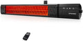 ThermoMate Infared Patio Heater for Outdoor, Electric 1500W IP65 Waterproof with Remote, 9 Heating Levels & 24H Timer for Restaurant Backyard, Plug-in 120V Black by ThermoMate