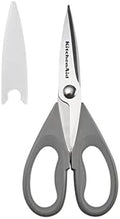 KitchenAid All Purpose Kitchen Shears with Protective Sheath Durable Stainless Steel Scissors, Dishwasher Safe, Soft Grip Comfort Handle, 8.72 Inch, Gray, (Pack of 12) by Unknown