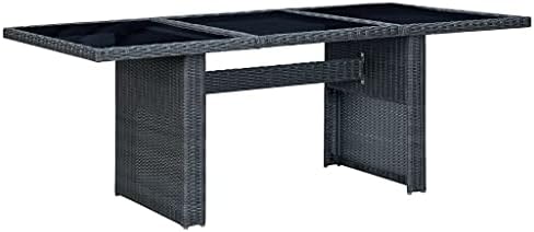 Garden Table Outdoor Tables Patio Dining Exterior Furniture, Mesa for Deck, Balcony, Backyard - Modern Dark Grey and Black by Unknown