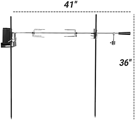 onlyfire Open Fire Spit Rotisserie Grill System with 38 Inch Spit Rod - Image 2