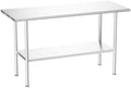 Atelicf NSF Stainless Steel Prep Table 24X60 inch, Rounded Flat Top by Atelicf
