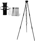 Heavy Duty Steel Tripod with Chain, Collapsible 42" H, 10mm Solid Steel Bars Black Steel Tripod,Adjustable Camping Tripod for Cast Iron Dutch Oven Pot on The Wild Camping by Kookantage