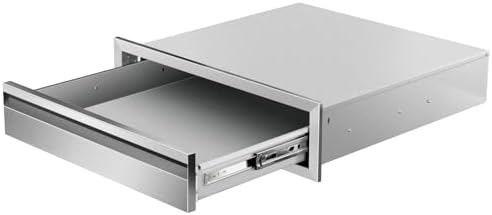 Outdoor Kitchen Drawers 24" W x 6.5"H x 23"D Single BBQ Drawers Stainless Steel Built-in Drawer for Outdoor Kitchen Island, Patio Grill Station by SGOLAN