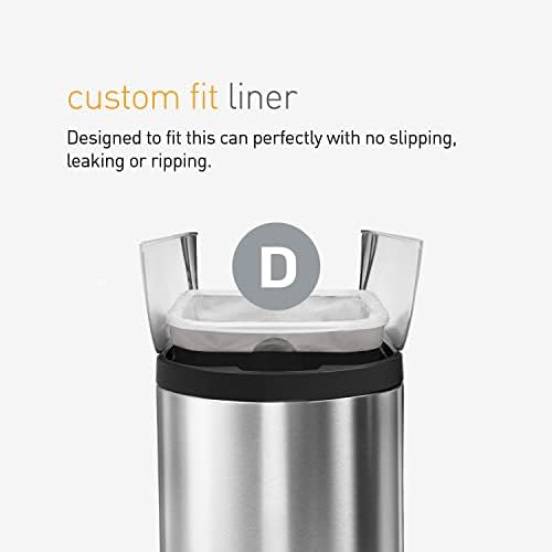 simplehuman Code D 60 Count, Dispenser Pack Custom Fit Liners, Drawstring Trash Bags, 20 Liter / 5.3 Gallon, White - Image 4
