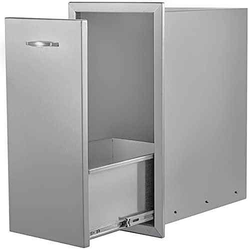 VEVOR Triple Access 18''W x 23''D Stainless Steel Outdoor Kitchen Drawers with 13.6''W x 26''H Trash Bin Pull Out Tray - Image 6