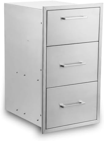 Outdoor Kitchen Drawers with Paper Towel Holder,Stainless Steel Double BBQ Drawer, 17" W x 30" H x 21" D Flush Mount Access Drawer for Outdoor Kitchen,BBQ Island - Image 4
