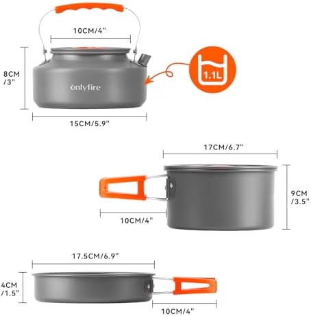 10pcs Camping Cookware Mess Kit, Outdoor Cooking Utensil Set, CT603 - Image 2