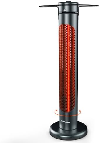 ThermoMate Electric Patio Heater, 1500W IP65 Outdoor/Indoor Infrared Heater with Remote, 8 Heating Levels 8-Hour Timer & Oscillation, Tip-over Protection for Garage Backyard Restaurant by ThermoMate