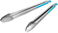 304 Stainless Steel Kitchen Cooking Tongs, 14 & 16 Inch, Set of 2, Blue by ALLWIN-HOUSEWARE