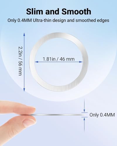 KALAPOP for Magsafe Sticker Magnet - 10 PCS, Ultra-Thin(0.4mm), Compatible with iPhone 17/Air/16/15/14/13/12 Series,mag Safe Charger, for Apple Wallet Magsafe - Silver - Image 6