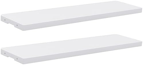 DWVO 2-Pack Resin Storage Shed Shelves, Fit for 35 Cu. Ft. Horizontal Shed 4.3x2.5x3.4 FT, 47" x 12.6" Waterproof Shelves with 8 Screws, 44 lbs Capacity, Easy to Assemble, Gray by DWVO