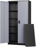 Letaya Metal Garage Storage Cabinets with Lock Door and Adjustable Shelves, Steel Tool Cabinets for Home,Office,Warehouse Organisieren (Black Grey, 72" H) by LetayaMetalCabinets