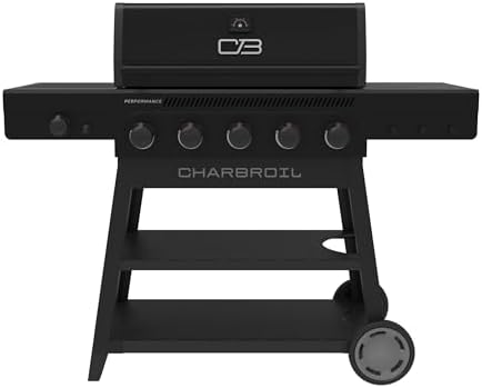 Charbroil Performance Series 5-Burner Gas Grill Cart with Side Burner, Black - 463254125 by Charbroil