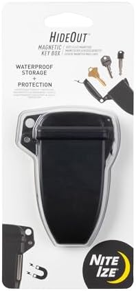 Nite Ize Hideout Magnetic Key Box - Waterproof Key Hider - Magnetic Key Holder & Box - Waterproof Key Storage for Spare Keys - Black, Large by NiteIze