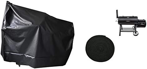 Heavy Duty Charcoal Grill Offset Smoker Cover, Outdoor Smokestack BBQ Cover, Special Fade and UV Resistant Material, Fits Brinkmann Trailmaster, Char-Broil, Dyna-Glo and More Black - Image 2