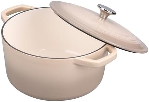 VORRINGARD Enameled Cast Iron Dutch Oven Pot with Lid, for Bread Baking, Round Bread Oven- include Sourdough Bread Baking Supplies Set, 4.5QT, Latte - Image 7