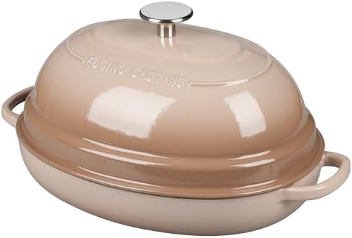 EDGING CASTING Enameled Oval Cast Iron Dutch Oven Pot with Lid, Bread Dutch Oven for Sourdough Bread Baking, Dutch Oven Bread, Bread Oven, 6QT, Mocha - Image 6
