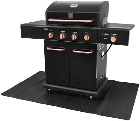 Permasteel Fire-Resistant Grill Mat for Outdoor Grill, 65" x 39" Non-Slip Deck Protector, Durable Rubber BBQ Mat for Under Grill, Reusable Black Under Grill Mat for Gas BBQ Grills by Unknown
