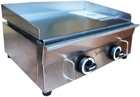 Commercial Stainless Steel LPG Gas Griddle Grill, 21.3" x 13.4" Flat Top Countertop Griddle for Steak, Pancakes & Teppanyaki, 2800Pa, Home & Outdoor Use - Image 5