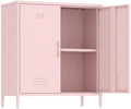 Metal Locker Cabinet Metal Storage Cabinets with Adjustable Shelf and 2 Doors for Home Office Classroom (Pink) by Epochsteele