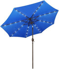 Blissun 9 ft Solar Umbrella, Patio Umbrella with 32 LED Lights, Table Market Umbrella, Outdoor Umbrella for Garden, Deck, Backyard, Royal Blue by Blissun