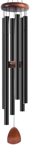 Bursvik 55" Aluminum Wind Chimes for Outside (Black), Patio Zen Decor Gift by BursvikWindChimes