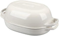 EDGING CASTING Enameled Cast Iron Oval Dutch Oven Pot with Lid, Dutch Oven for Sourdough Bread Baking, Bread Oven, Bread Dutch Oven, Oval Bread Pan, 7qt, White by EDGINGCOOKWARE