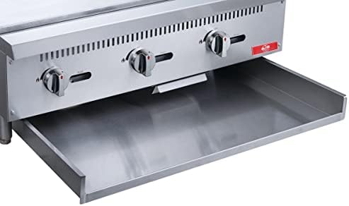 Commercial Countertop Griddle, ETL 36" Flat Top Grill Natural Gas (NG) / Propane, 3 Burners - 90000 BTU - Image 3