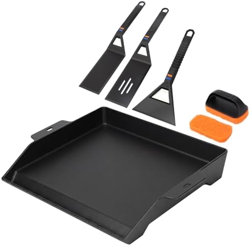 Utheer Griddle Kit, 17 x 13 Inch Pre-Seasoned Cast Iron Flat Top by Utheer