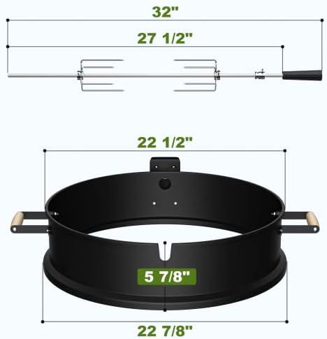 SHINESTAR Upgraded Steel Weber Kettle Rotisserie Ring Kit Barbecue Tool Kit - Image 3