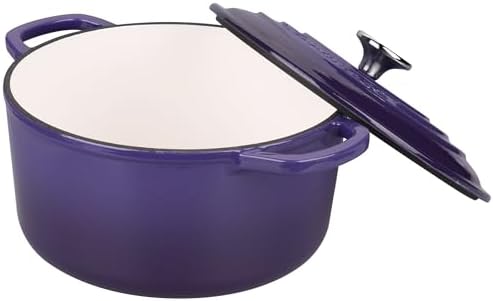 VORRINGARD Enameled Cast Iron Dutch Oven Pot with Lid, for Sourdough Bread Baking, Round Dutch Ovens, 4.5 Quart, Purple - Image 5
