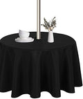 LUSHVIDA Round Outdoor Tablecloth with Umbrella Hole 70 Inch Black by LUSHVIDA