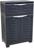 Sunnydaze 34.5" Garage Storage Cabinet with Adjustable Shelf, Charcoal by SunnydazeDecor