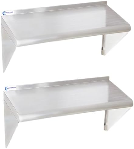 Stainless Steel Shelf 2 Pack 18"x36", Wall Mounted Metal Shelves by SWOTCATER