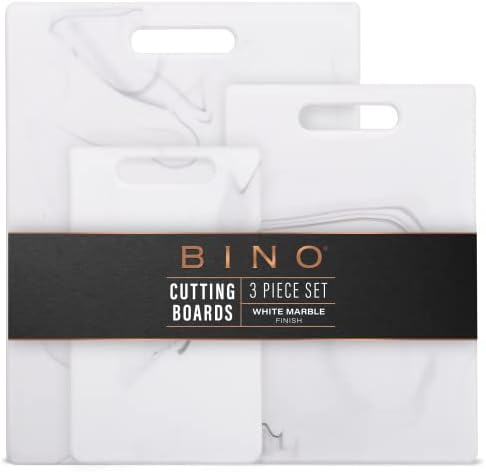 BINO Cutting Board - 3-Piece Chopping Boards | BPA-Free Plastic, Durable, Multipurpose, Dual-Sided, Dishwasher Safe, Easy to Clean | Charcuterie Accessories | Home & Kitchen Utensils by BINO
