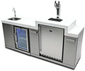 Mont Alpi Bar Series MA-BEVKEG Stainless Steel Outdoor Rated 3 Beer Tap Kegerator Keg Center Dispenser + Beverage Center with Compact Refrigerator + Granite Countertops by MontAlpi