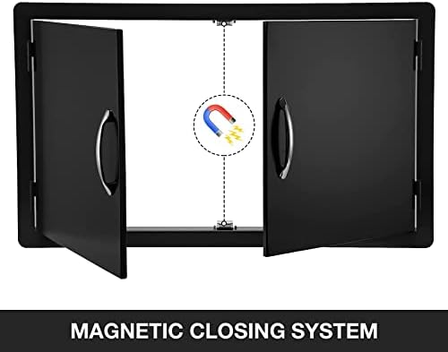 Stanbroil 36" x 21" Double Access Door for Outdoor Kitchen, Black Steel - Image 5