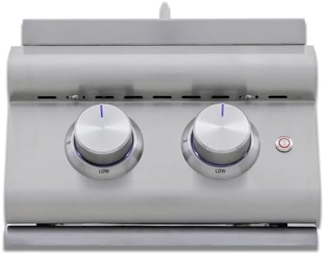 Blaze LTE+ Built-In Double Side Burner NG 24,000 BTU Stainless Steel Outdoor Kitchen Slide-In with LED Illuminated Knobs, Removable Cover - Image 6