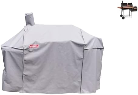 Smoker Grill Cover Sized for Char-Griller Charcoal Grill 2190 and 2197 Heavy Duty Waterproof Patio 600D Canvas Barbeque BBQ Grill Cover G21623 (Grey) - Image 4