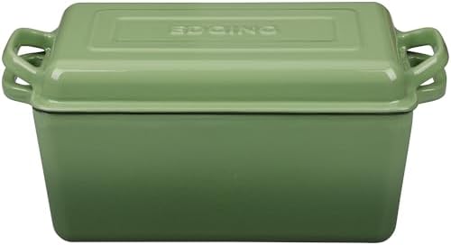 EDGING CASTING Enameled Cast Iron Dutch Oven, Oblong Bread Oven for Sourdough Bread Baking, Baking Pan, Dual Handles, Oven Safe, 4 Quart, Pistachio Green - Image 4
