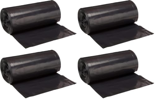 AmazonCommercial 23 Gallon SlimJim Trash Bags for Rubbermaid Receptacles, 1.1 Mil, Black, 150 Count (Pack of 4) by AmazonCommercial