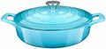 La Cuisine Enameled Cast Iron Braiser Sauté Pan Shallow Dutch Oven with Lid Internal Matt Black Enamel Coating 3.75 QT 11" / 28cm Ø, Oven-Safe 550°F/276°C, For GlassTop, Teal by LaCuisineforlife