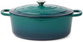Larder & Vine 8 qt Oval Enameled Cast Iron Dutch Oven Pot, Bondi by LarderVine