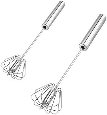 Stainless Steel Egg Whisk, Digead Hand Push Rotary Whisk Blender, whisks for cooking, Hand Push Mixer Stirrer for Blending, Whisking, Beating & Stirring (10+12in) by Digead