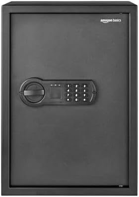 Amazon Basics Steel Home Security Safe Box with Electronic Keypad Lock for Documents, Jewelry, Valuables, 1.8 Cubic Feet, Black, 13.8"W x 13"D x 19.7"H - Image 2