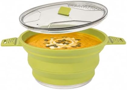 Restaurantware 2.5L Green Silicone Collapsible Pot, 20 Pack - Image 6