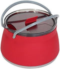 Folding Saucepan, Camp Cookware Hiking Silicone Folding Saucepan Water Kettle With Lid Cookware Travel Camping Pot(Red) by Unknown
