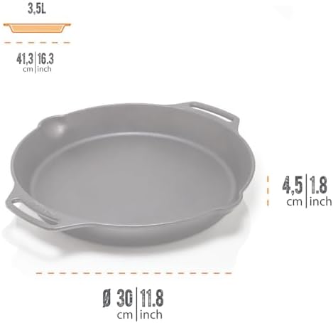 Petromax Cast Iron Fire Skillet for Kitchen or Camping, Pre-Seasoned Cookware for Campfire or Home Oven and Stove, Conducts Heat Evenly, Side Handles, 14" - Image 3