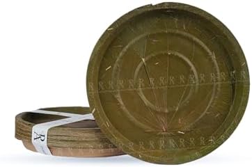 Siali Leaf Disposable Party Plates | Eco-Friendly Bio-Degradable Compostable Natural Plates | Theme Party, Wedding, Dinner (Olive Green, 12 Inche) by PrakRtyA